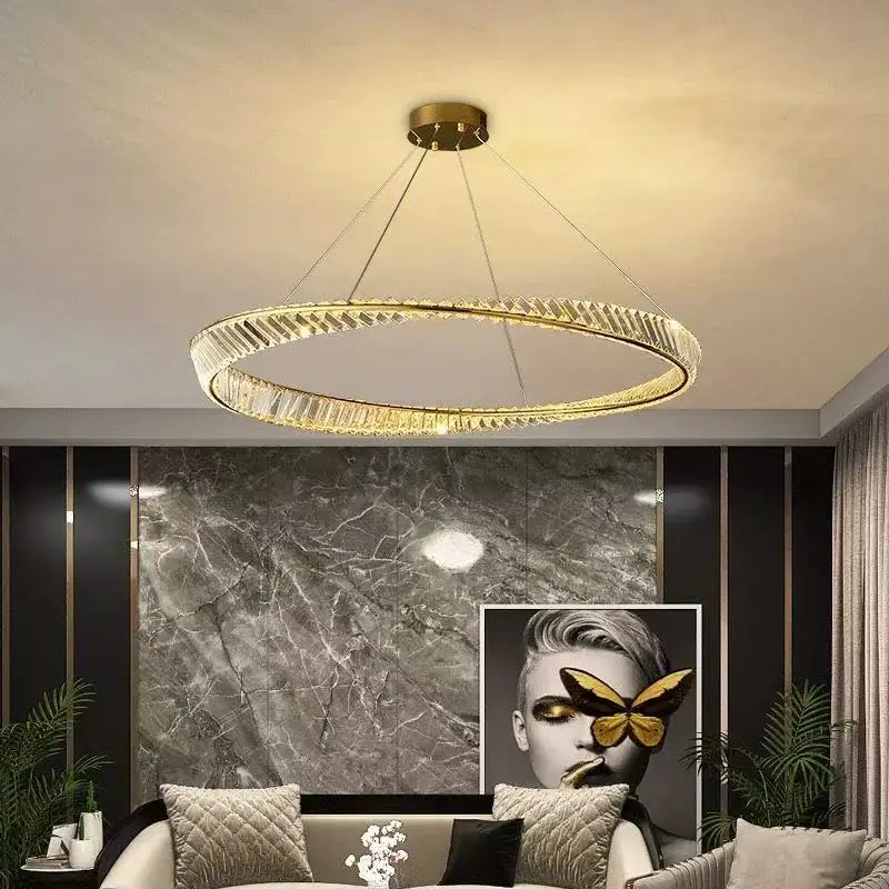 Modern Design Luxury Crystal Ceiling Chandeliers for Kitchen Livning Room Hall Lobby House Decror Lighting LED Hanging Lamp