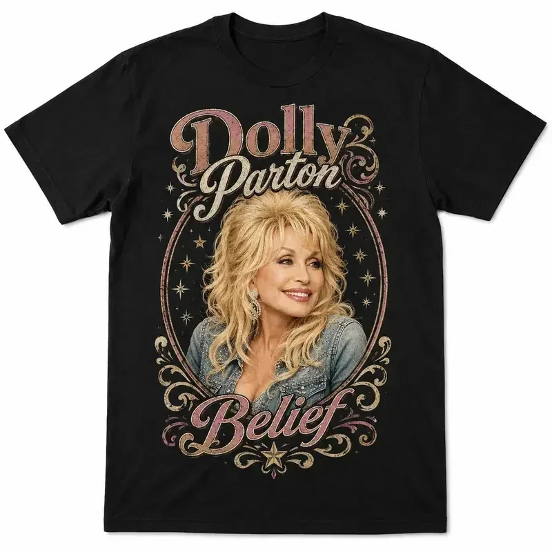 Unisex Dolly Parton Vintage Portrait T Shirt Retro Country Music Singer Graphic Short Sleeve Tee