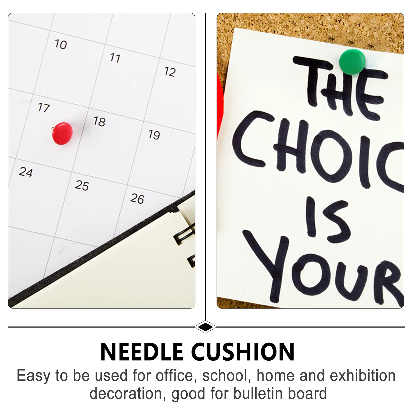 

100Pcs Flat Round Head Colorful Push Pins Plastic Thumbtacks for Home Office DIY Decoration Supplies Plastic Push Pin