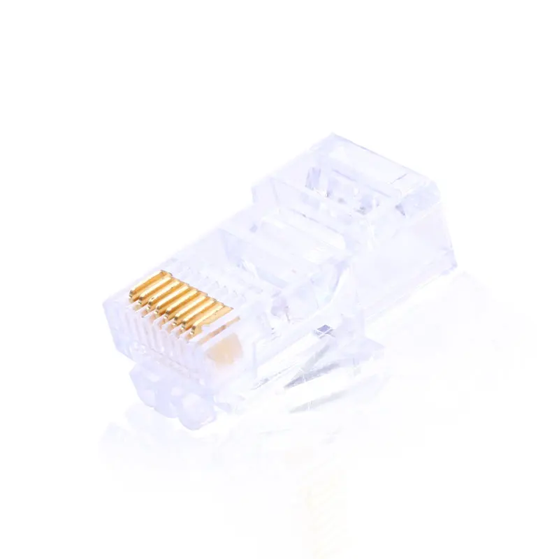 50Pcs Vergulde RJ45 Hoofd Pc Ethernet Kabel Netwerk Connector Modulaire Accessoires Plug 8P8C Plug Cat5 CAT5e