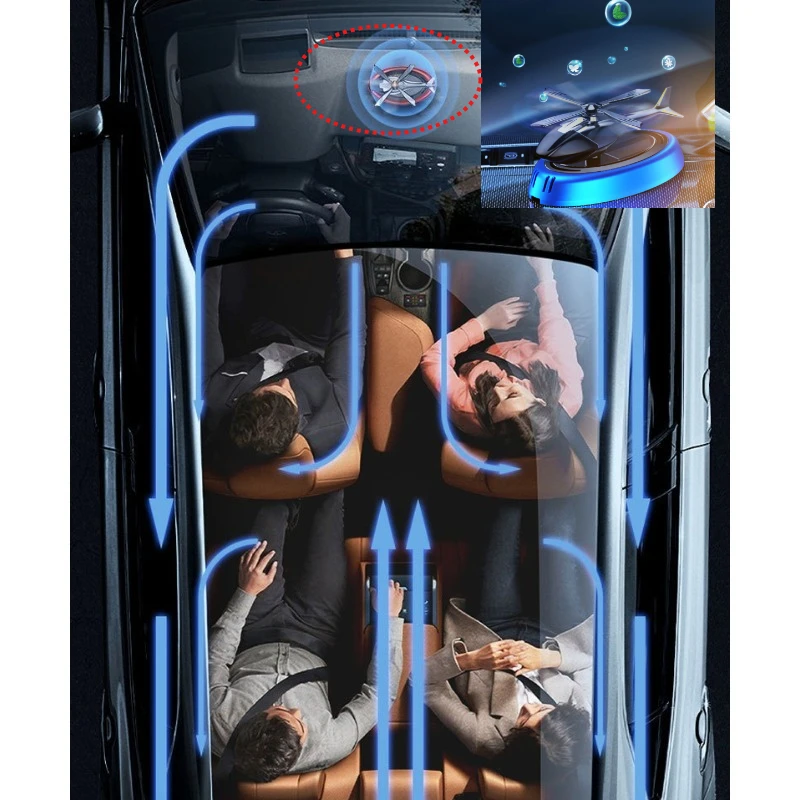 

Солнечный ароматический диффузор, автомобильный освежитель воздуха, автоматическое вращение, приборная панель, ароматный вертолет, авто украшения для ароматерапии, сплав + ABS