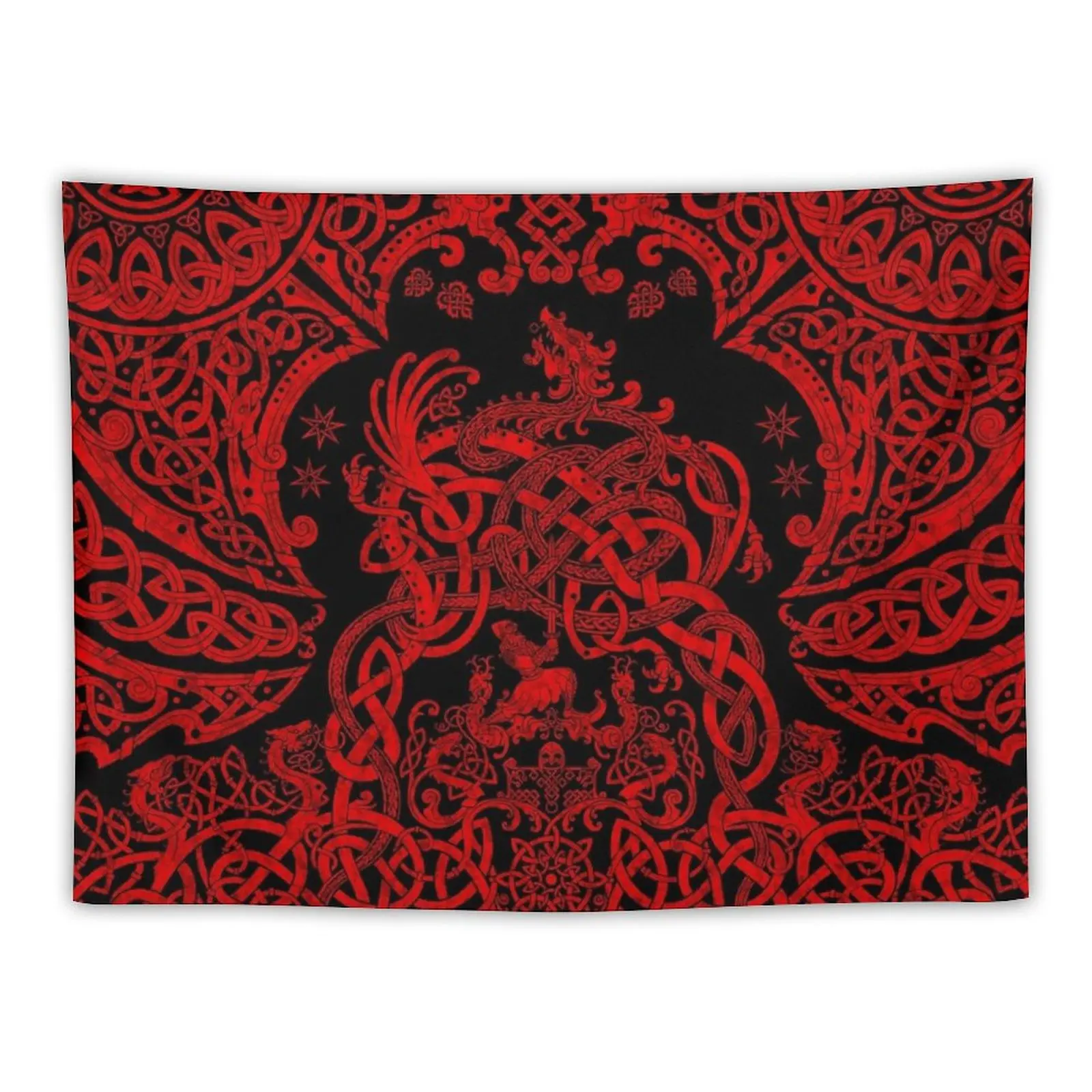 New Viking style Dragon - Black and Red Tapestry Room Decoration Aesthetic Decoration Wall Home Decor