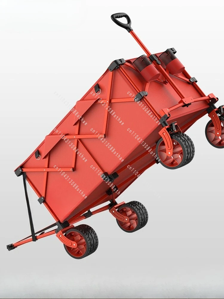 Camper Aluminum Alloy Red Plus Outdoor Folding Picnic Large Capacity Camp Trolley