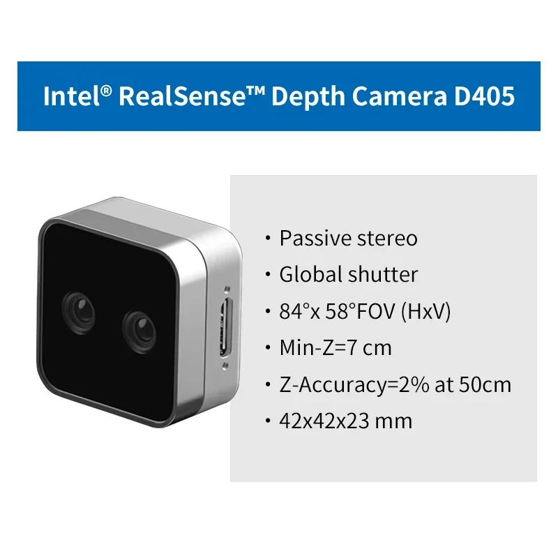 Горячая распродажа 2025 года, Realsense pth, 3D Sensing, цифровая поверхность, 3D para Herz Qo ç Dua D405 IR RealSense