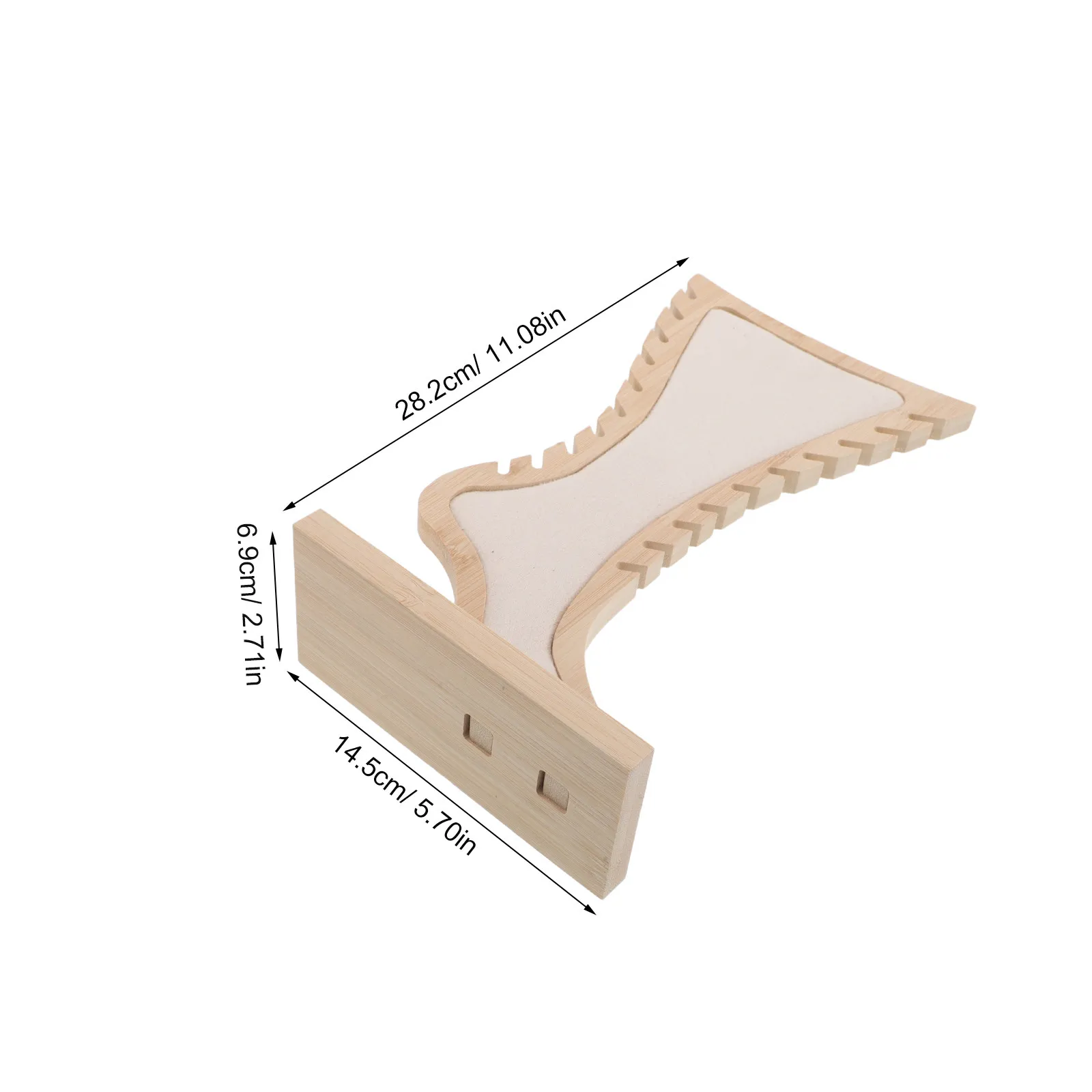 Foot Shaped Wood Anklet Display Stand Beige Minimalist Jewelry Showcase Display Holder for Craft Shows Retail Boutiques Dresser