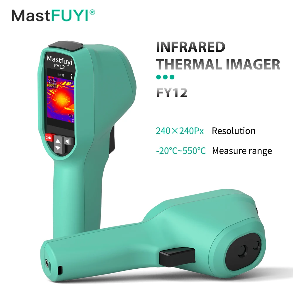 MASTFUYI Handheld Thermal Imager 50° × 50° Large Wide Angle Lens Stabilization Laser Aiming 15 False Colors Drop Resistant