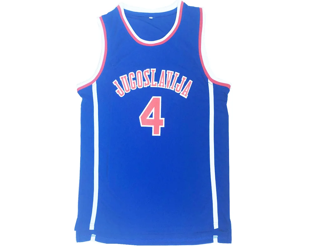 2024 Basketball jerseys JUGOSLAVI 4 PETROVIC Sewing embroidery Outdoor sportswear Hip hop culture blue Sweat absorption big size