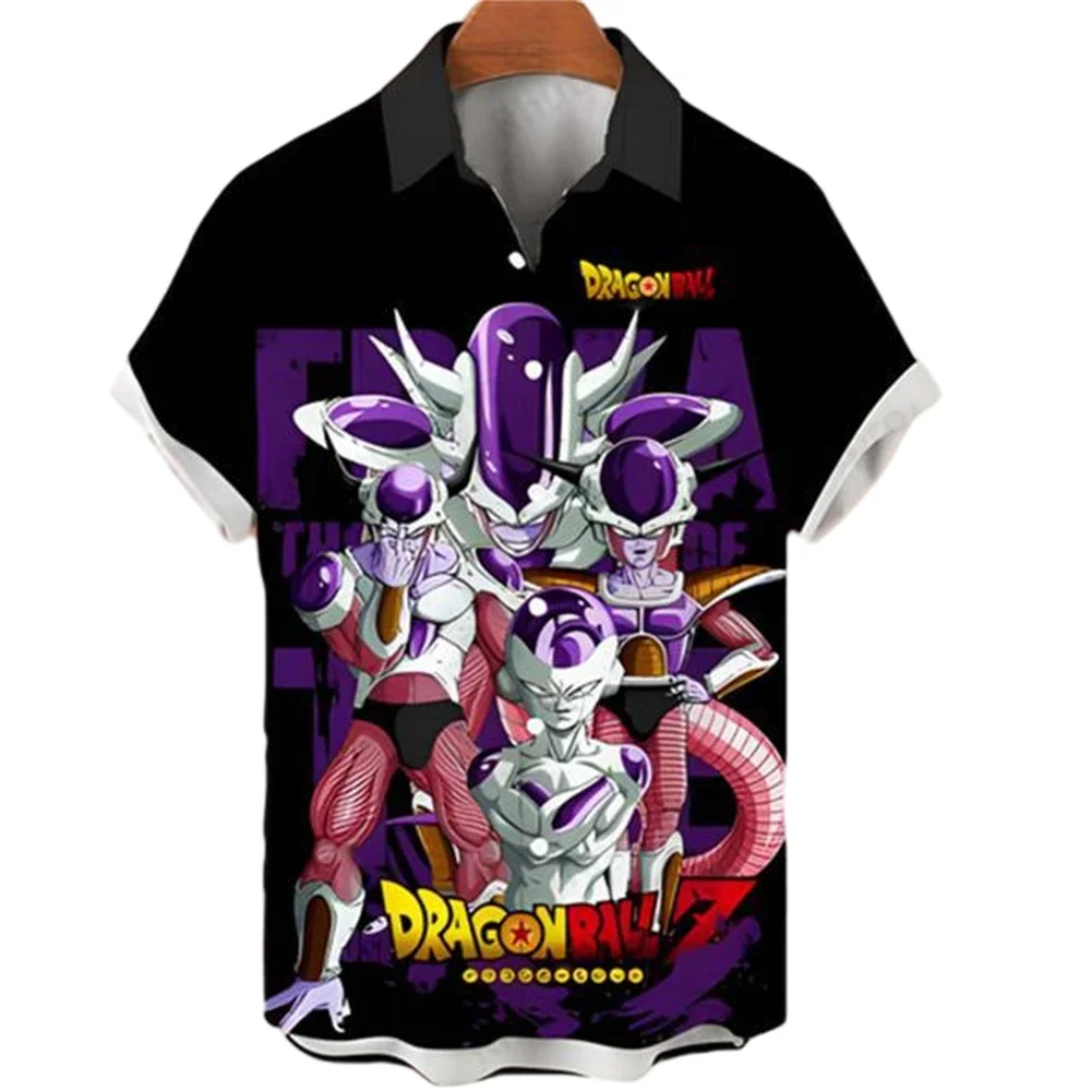Men's Vegeta Kakarot Hawaiian Shirt Summer Dragon Ball Shirt Men Anime Clothes Fashion Goku Super Saiyan Casual Tops