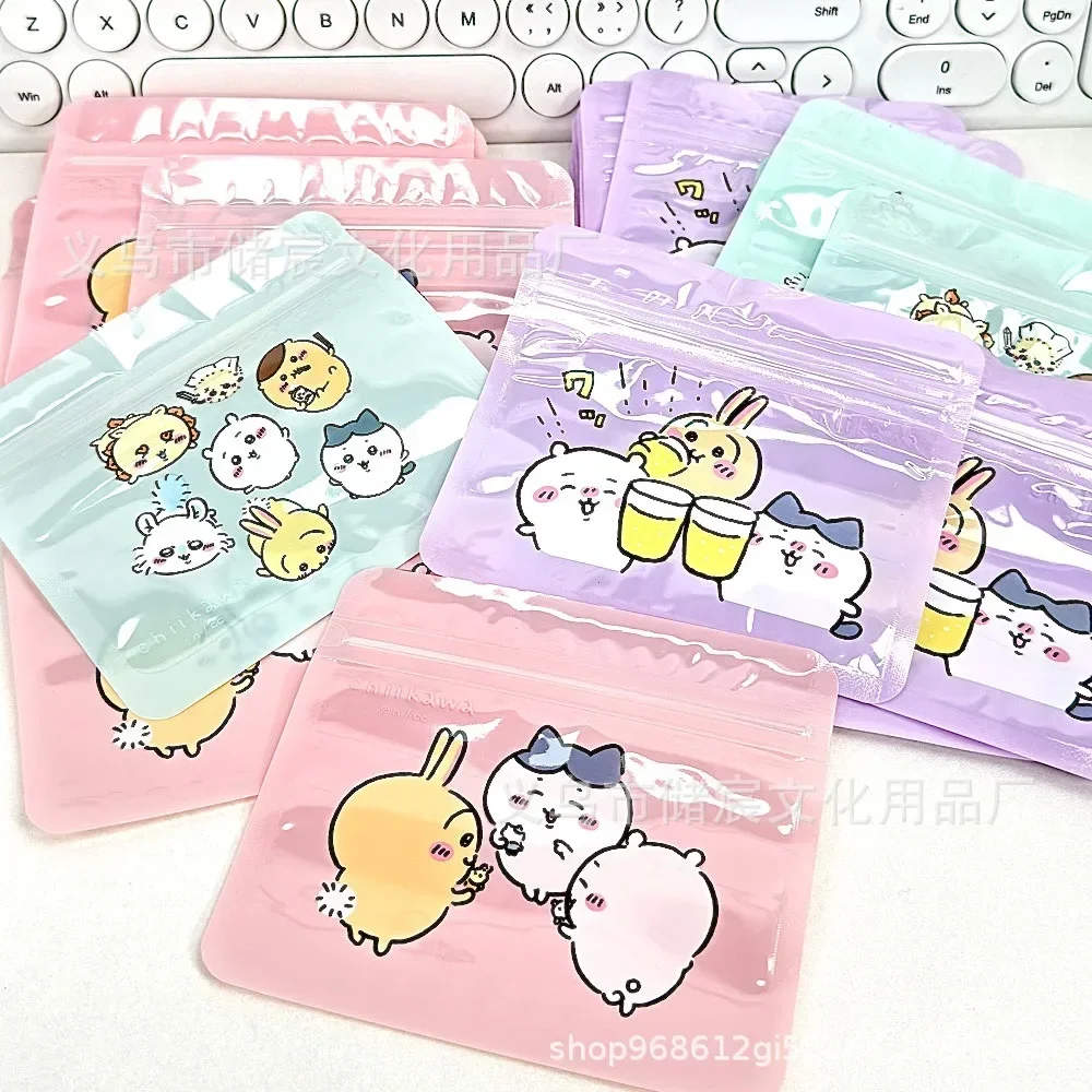 

10pcs/set Small Zipper Plastic Bag Laser Pouch Zip Lock Pouch Kawaii ちいかわ ハチワレ Packaging Customized Cookie Cigar Bags with Clear