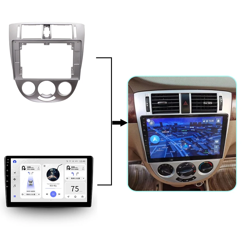 10 inch Car Radio Frame Fascia For CHEVROLET OPTRA BUICK EXCELLE DVD Trim Panel Dashboard Mount Kit 2 Din Installation Stereo