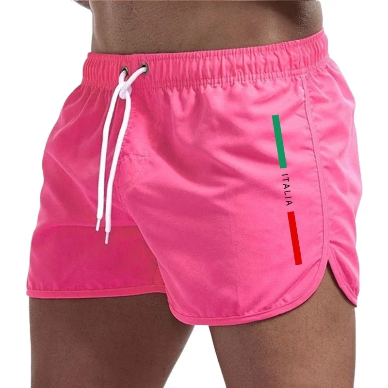 Italy Summer Men Casual Fashion Board Shorts High Quality Man Beach Quick Dry Shorts Daily Running Fitness Cycling Short Pants