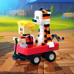 Moc Calvined and Hobbes Building Blocks Classic Comic Book Figure DIY Model Bricks Children Educational Toys Collect gifts