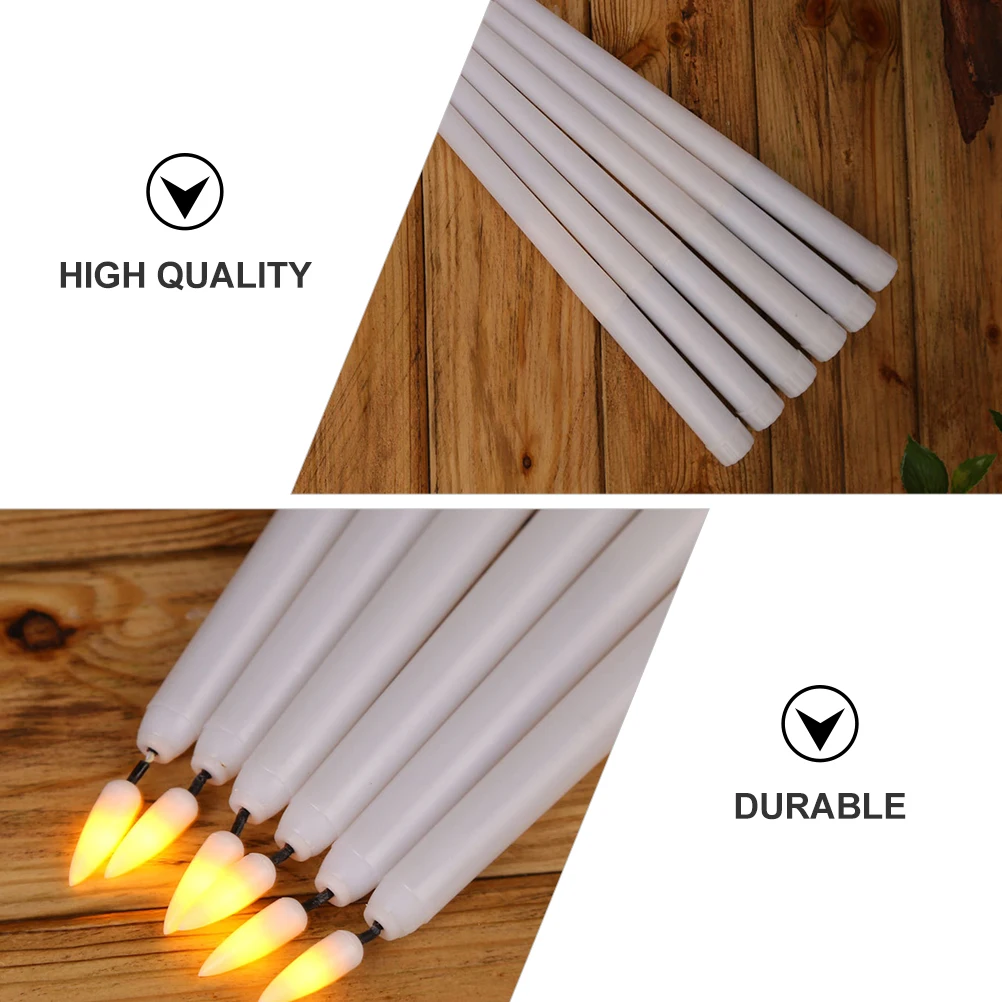 

LED Electronic Lights 2PCS White Plastic Flameless Decorative Halloween Wedding Party Lights Energy Saving Flickering