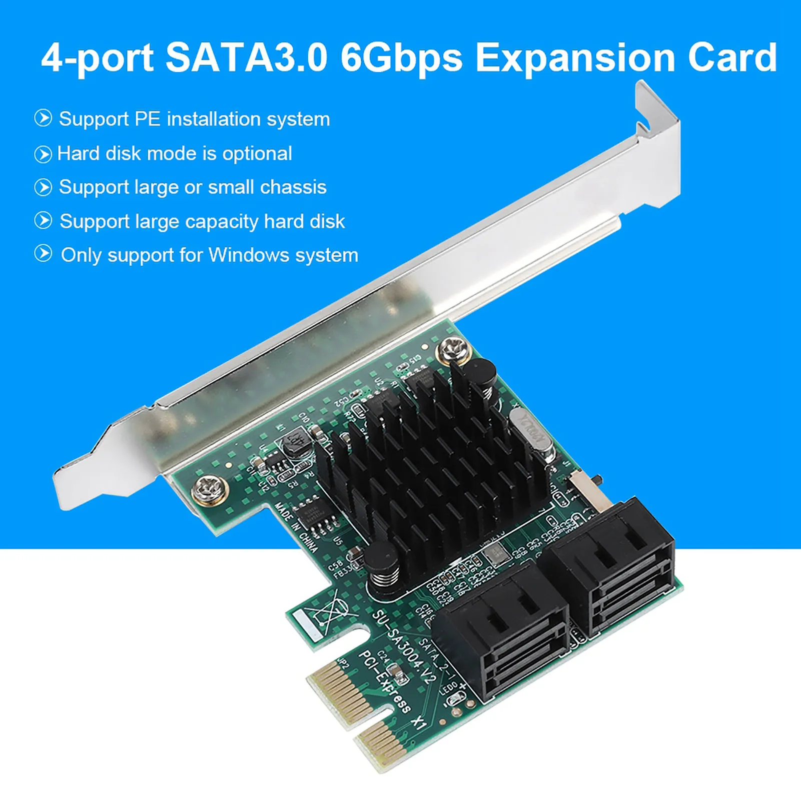 PCIE Expansion Card SATA 3.0 Expansion Card 4-Port PCIE to SATA 3.0 Expansion Controller Card Adapter 6G PCIE to SATA Adapter