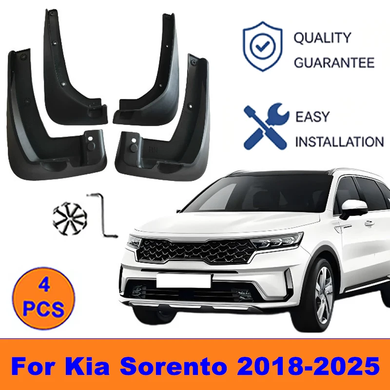 

4Pcs Mud Flaps For Kia Sorento 2018-2025 - Splash Guards Front&Rear Wheel Fender Mudguards Car Exterior Protection Accessories