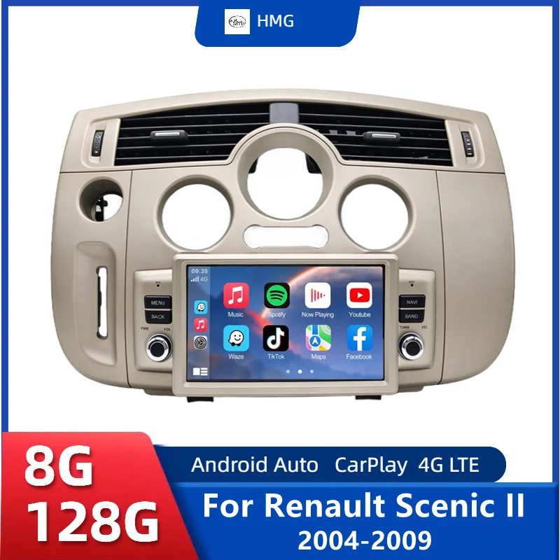 HMG WiFi Carplay Android Auto radio for Renault Scenic Il 2004 - 2009 multimedia player  Autoradio 2DIN car intelligent systems