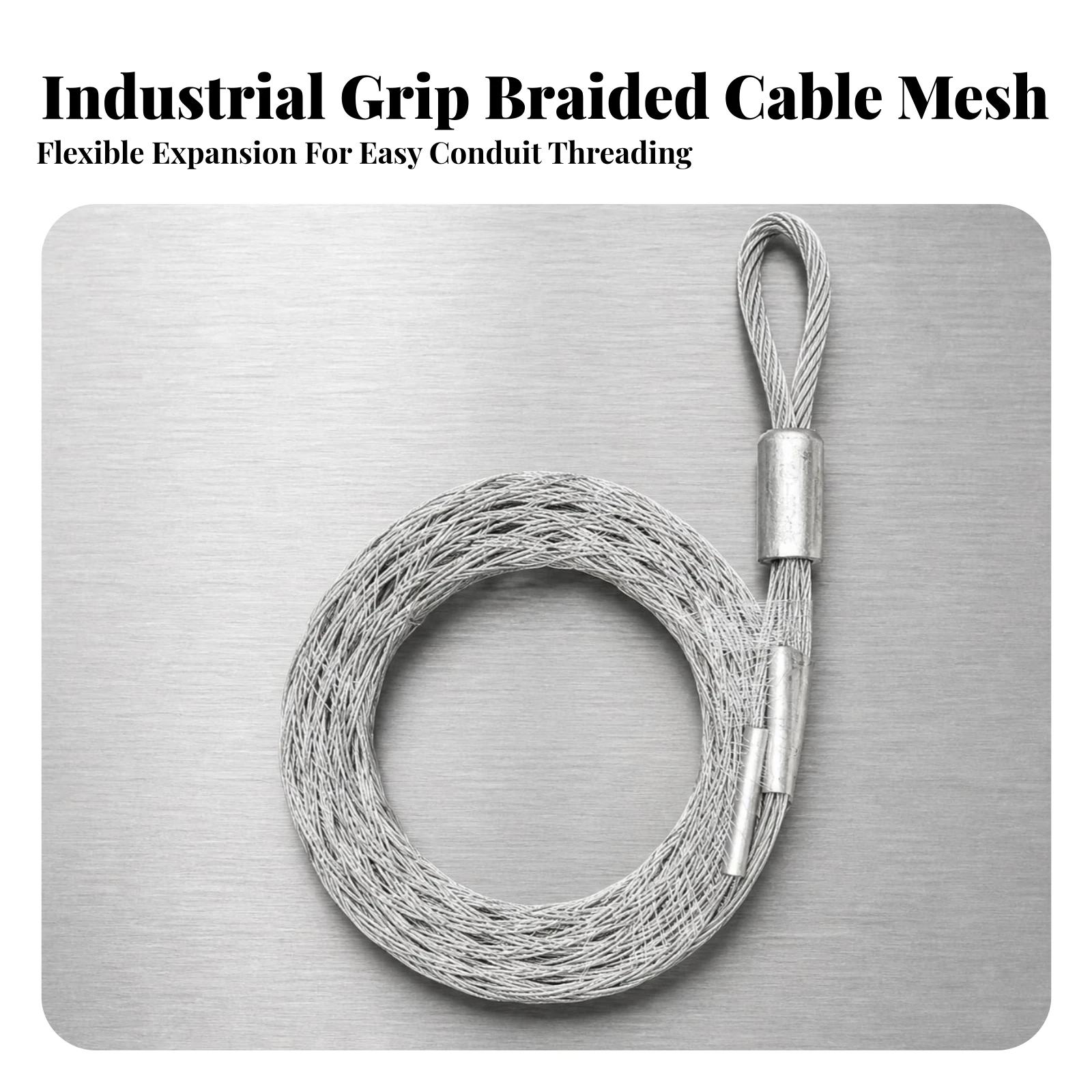 Cable Pulling Mesh Sleeve Anti-Slip Wire Mesh Pulling Grip Cable Puller Grip Heavy-Duty Tool Corrosion Resistant