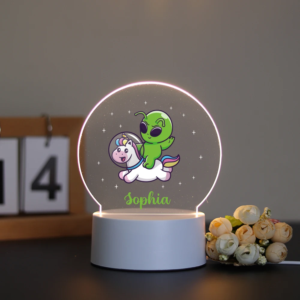 1 glowing night light alien Customized name and image 3D color changing gift Sending my best friend and girlfriend