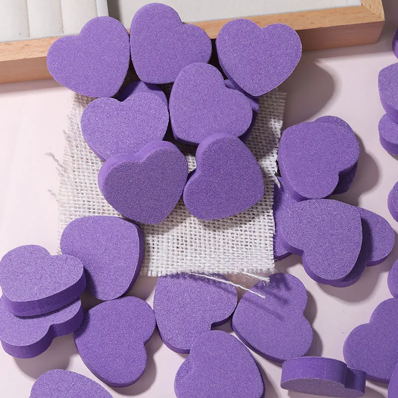 3/6/21 piezas Kit de pulido de uñas con lima y bloque pulidor en forma de corazón morado, lima de uñas de doble cara, herramientas de lijado para manicura, para pulir uñas, bonito