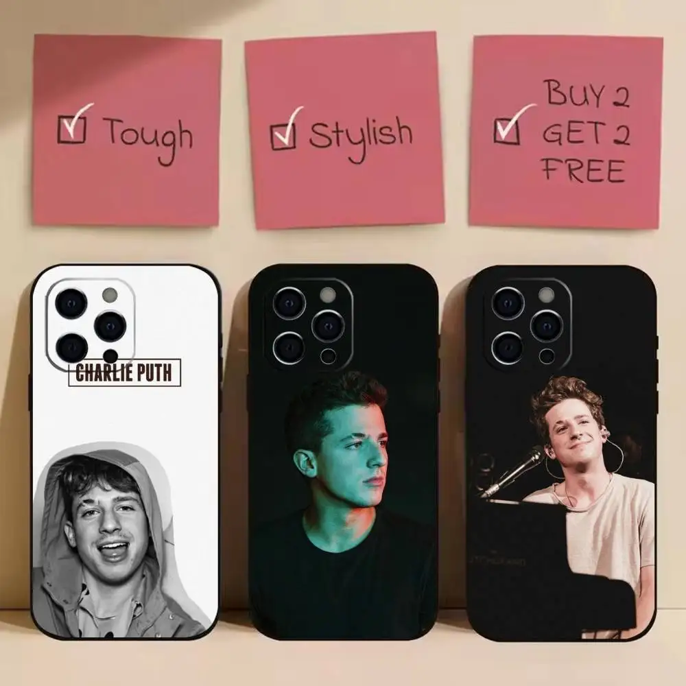 

Singer C-Charlie P-Puth Phone Case For iPhone 17,16,15,14,13,12,11 Plus,Pro Max,Soft Silicone Black Cover