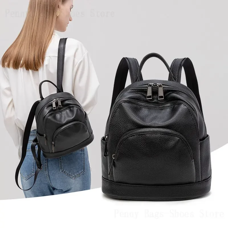 Backpack Women's Backpack Laptop Backpack New Versatile Soft Leather Large Capacity Bag Leisure Bag Travel Bag