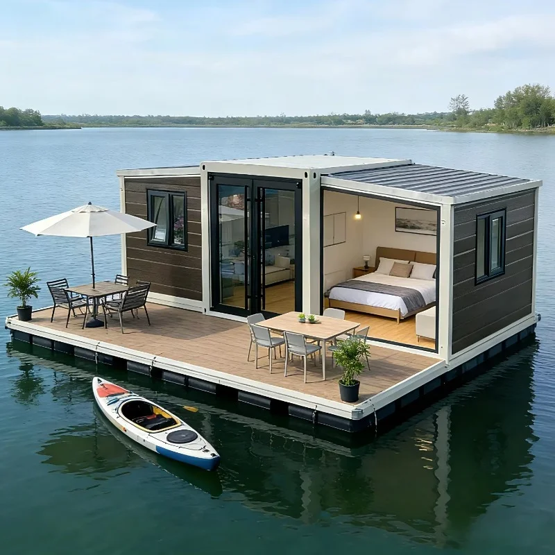 Fire-Resistant And Corrosion-Proof 20ft Expandable Container Home For Durable And Safe Lakeside Independent Living