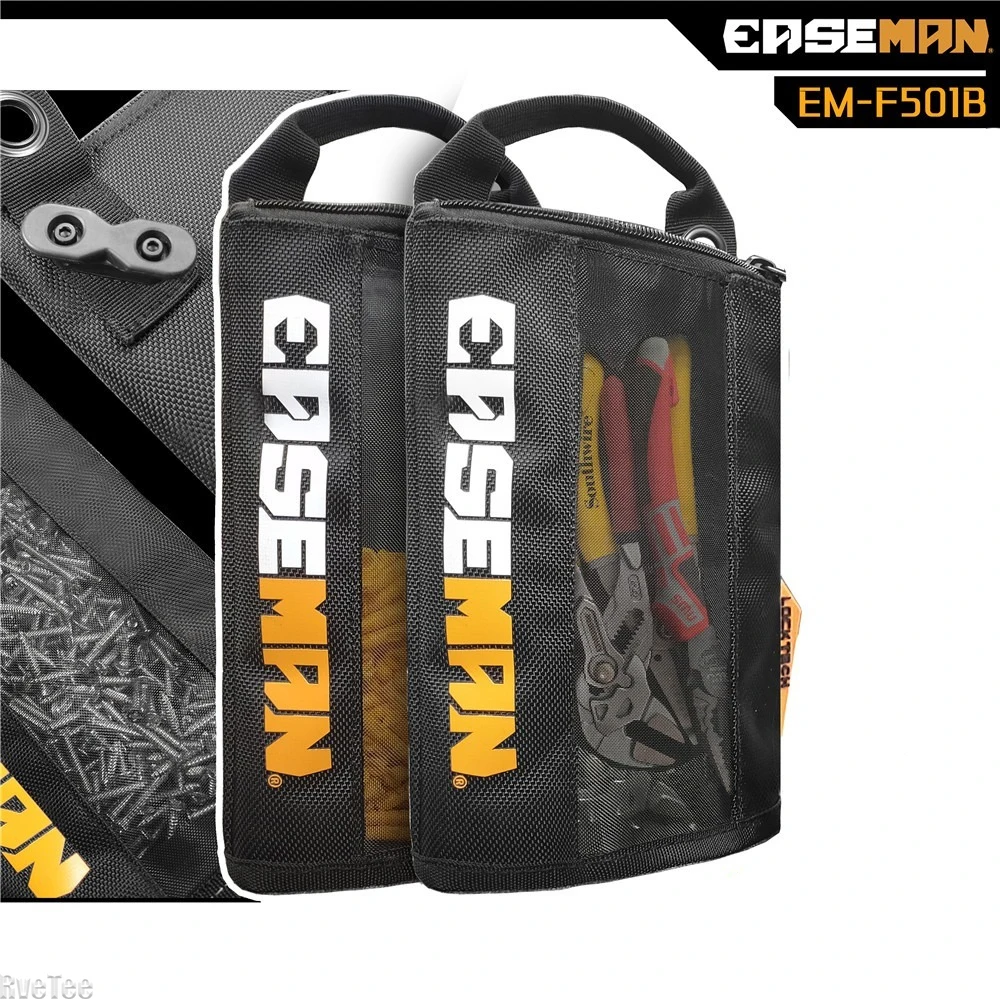 EASEMAN Heavy Duty Quick Hanging Bag - Mesh Visible for Electrician Tools Organizer Pouch
