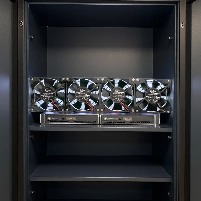 4er-Pack 80 mm x 25 mm Hochgeschwindigkeits-Lüfter mit Geschwindigkeitsregler – 4200 U/min, 43,3 CFM für Server/PC/Verstärker/GPU-Rig/Schränke