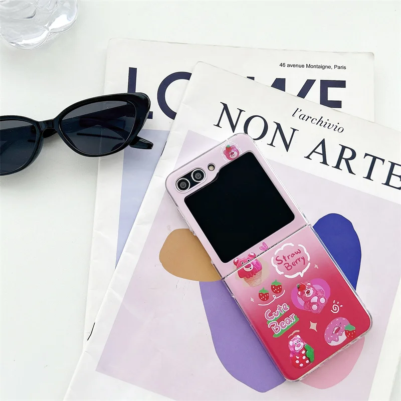 Disney Toy Story süße Lotso Handyhülle für Samsung Lip 3 Z Flip 4 Z Flip 5 Z Fold 3 4 5 Zfold 4 Cartoon Erdbeere schöne Hartschale