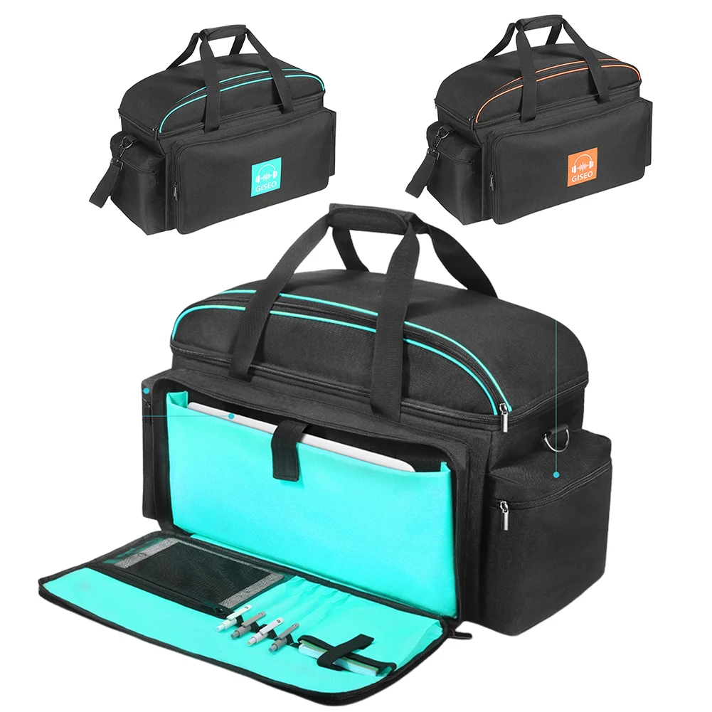 

Cable File Gig Bag DJ Gig Bag with Detachable Padded Bottom Dividers Travel Musicians Gig Bag for DJ Gear Music Accessories
