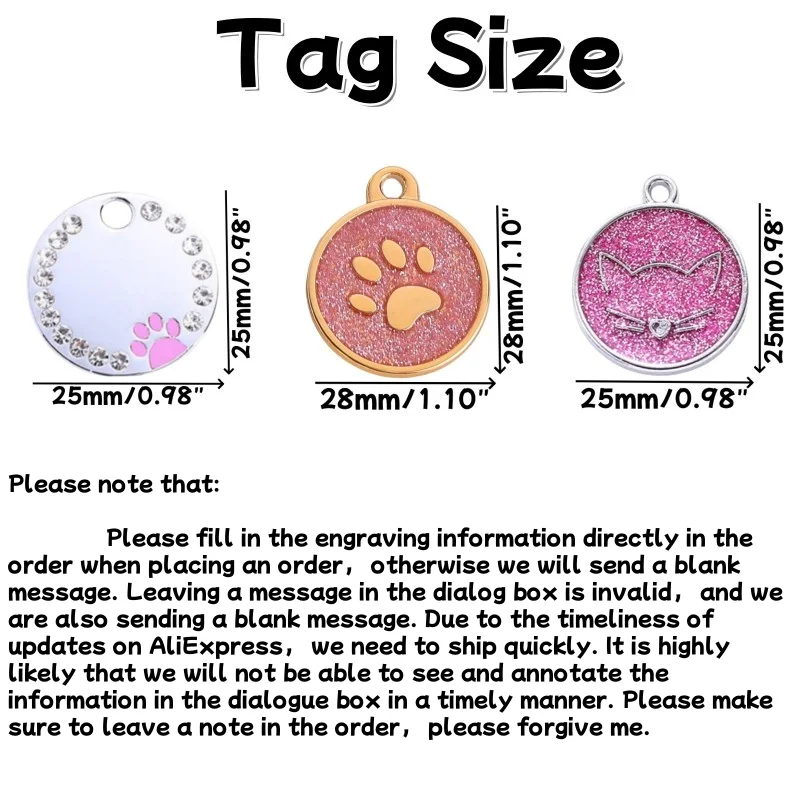 Personalized Pet Cat Dog Id Tag for Dogs Medal Free Engraved Puppy Kitten Name Address Tags Anti-Lost Pet Dog Collar Accessories