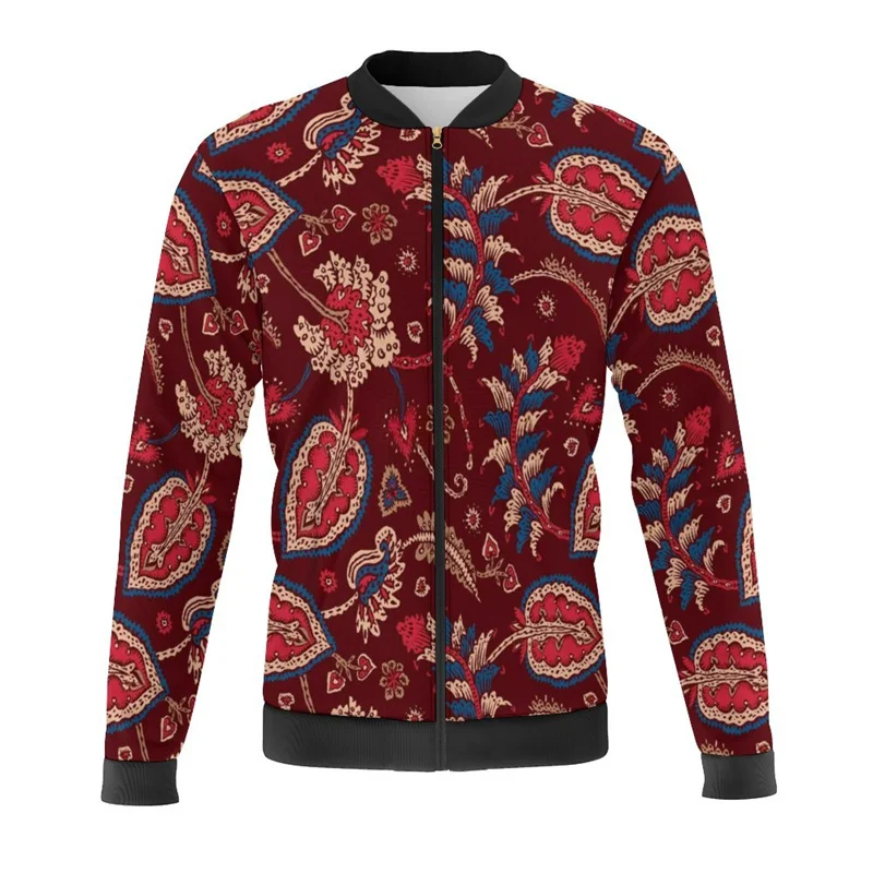 Peacocks Paisley Graphic 3d Printed Jackets Men Bomber Jacket Harajuku Luxury Zipper Coat Kid Street Tracksuits Male Outerwear