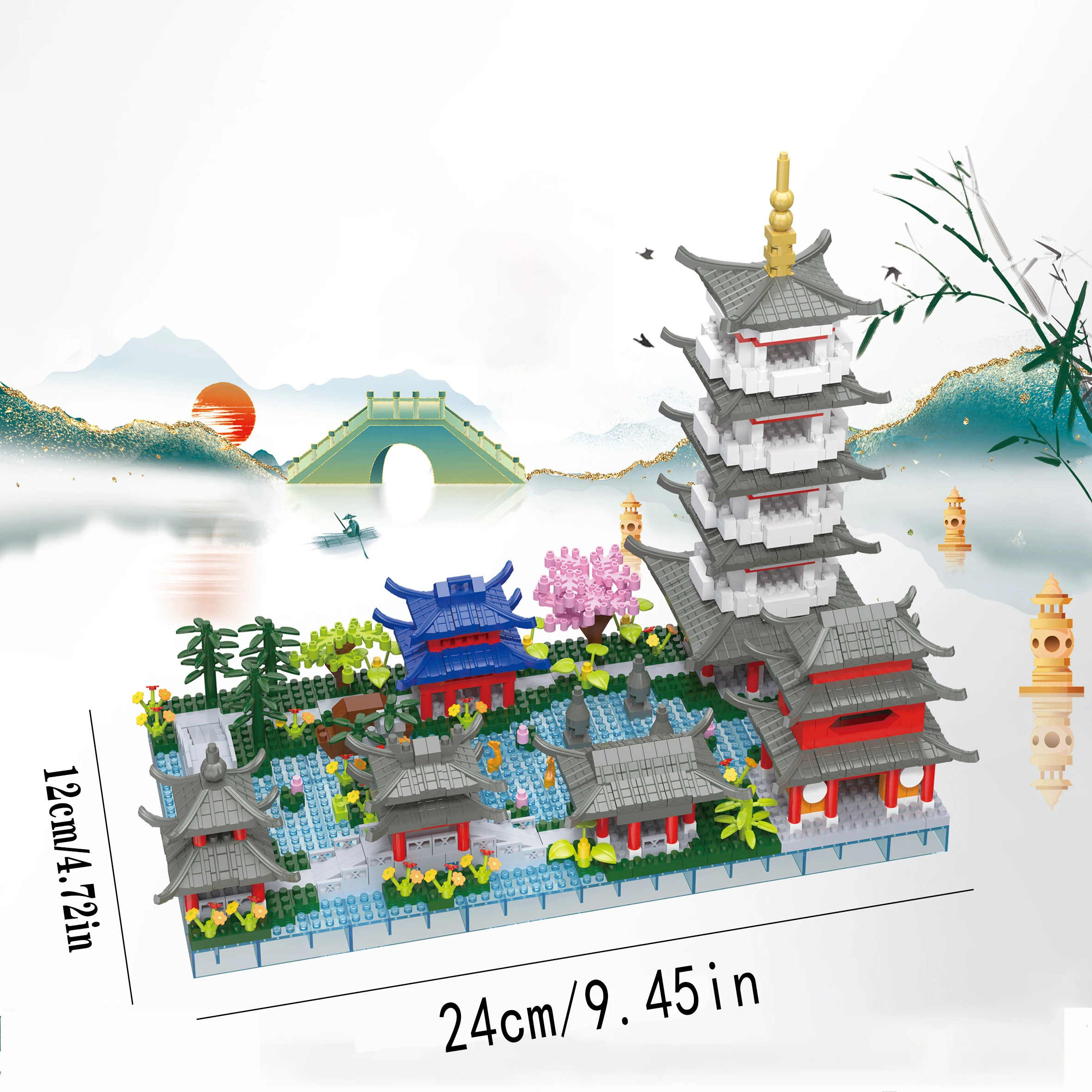 2568-Piece Building Block Garden Classic Architecture Assembly Block Ornaments Birthday Gift Thanksgiving Christmas Halloween Gift Model Toy