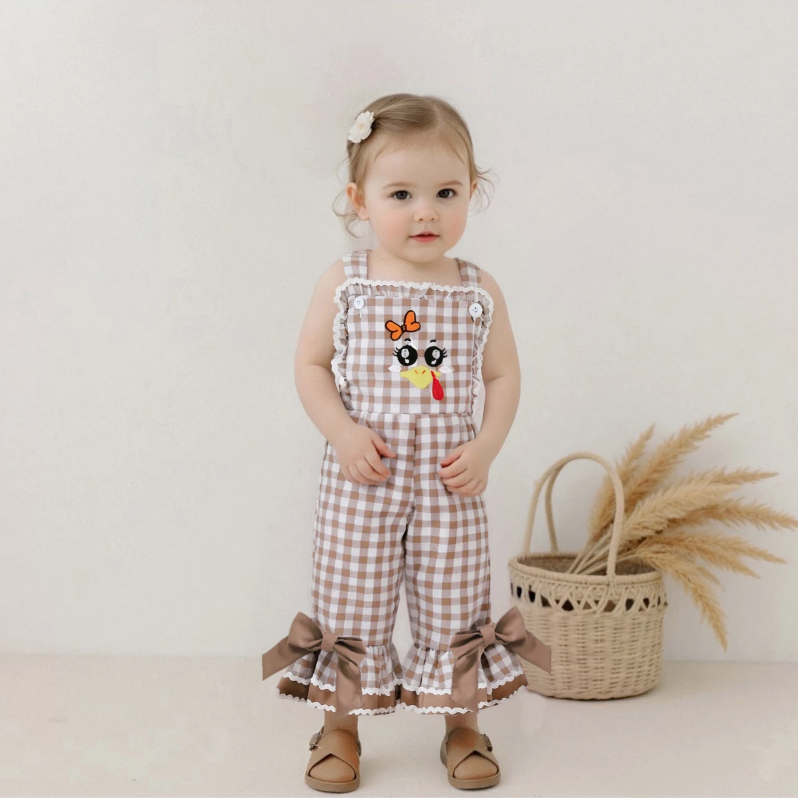 2026 عيد الشكر للأطفال الفتيات وزرة منقوشة التطريز تركيا مضيئة السراويل الشكر الملابس للمناسبات اليومية الطويلة غير رسمية #1