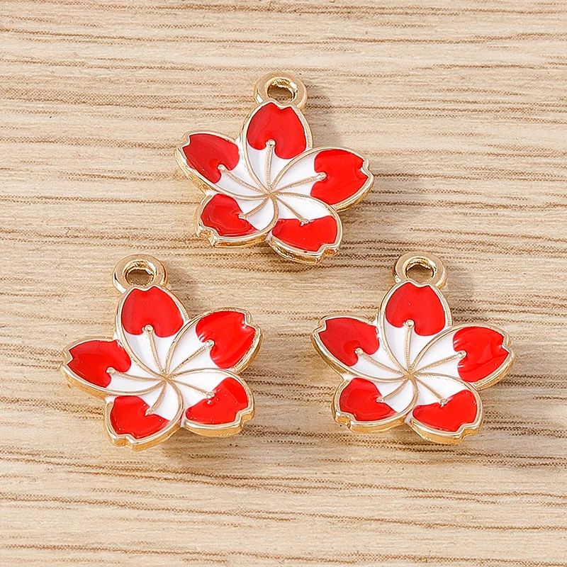 10 Stück Modische Bunte Emaille-Blumenanhänger für Schmuckherstellung, Ohrhänger, Halsketten, Armbänder, DIY-Bastelzubehör – Detail 29
