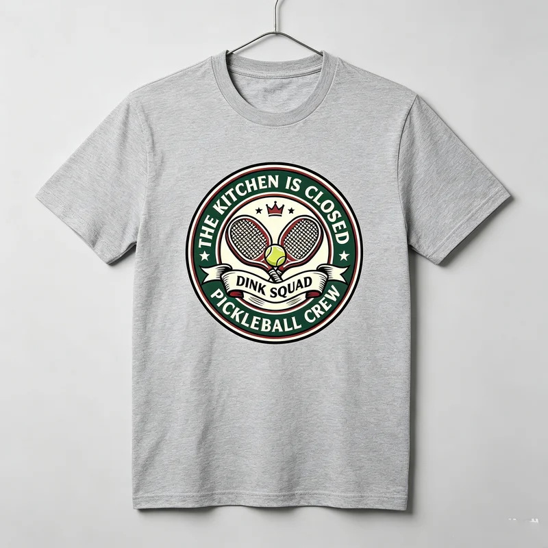 Pickleball T-Shirt Kitchen Is Closed Dink Squad Pickleball Crew Funny Retro Graphic Tee for Men Women Players Casual Streetwear