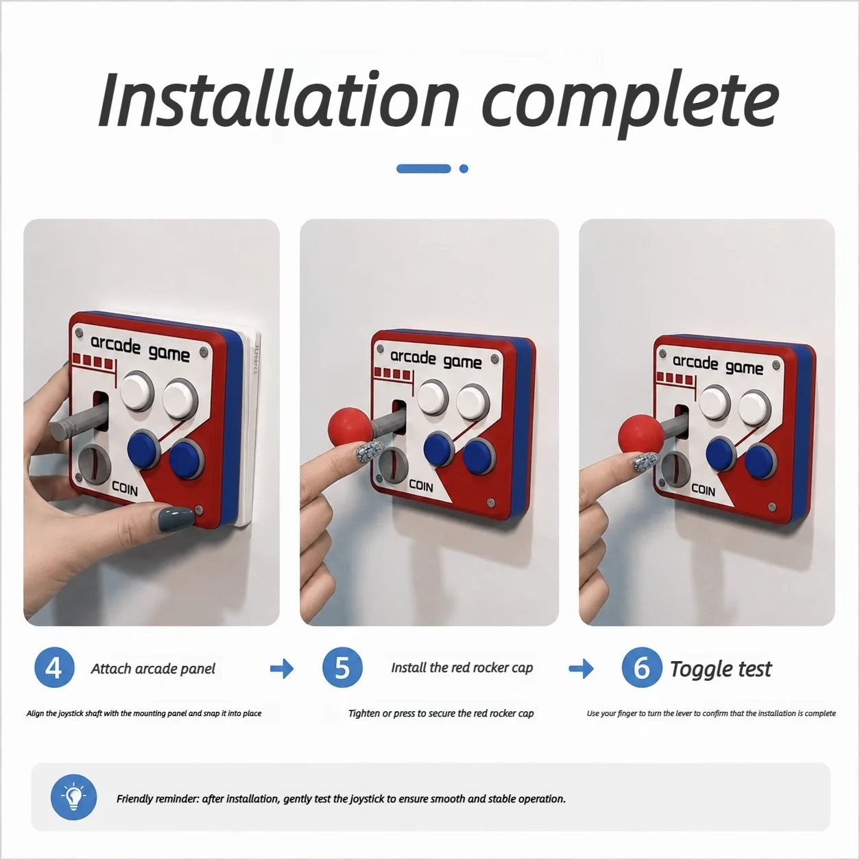 Novedosa Cubierta de Interruptor de Luz con Diseño de Joystick Retro Arcade, Impresa en 3D, Decoración de Pared sin Perf