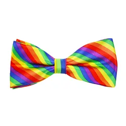 LGBT papillon festa di nozze per il tempo libero arcobaleno banda papillon Rayon poliestere cravatta per lo sposo uomo donna