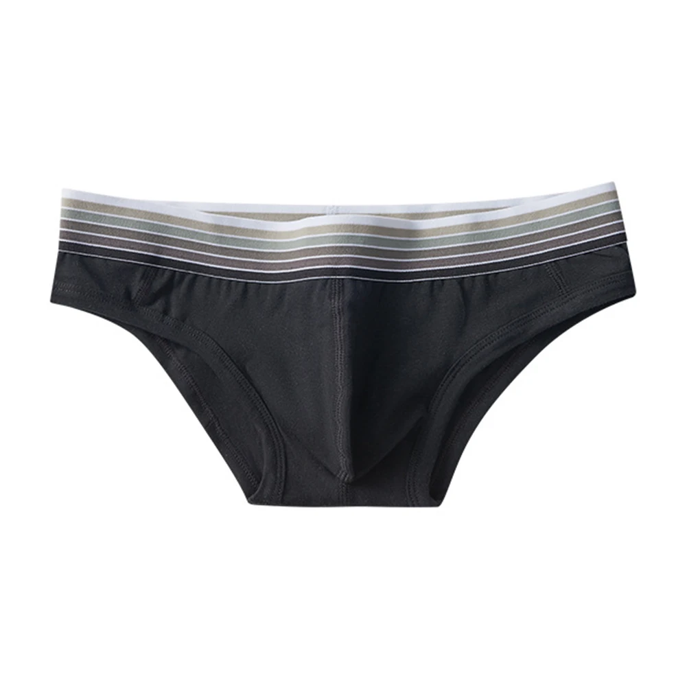 ملابس داخلية مريحة منخفضة الخصر للرجال سراويل داخلية بنمط شريطي مثلث العلامة التجارية الجديدة نسيج قطني قابل للتنفس مرن #2