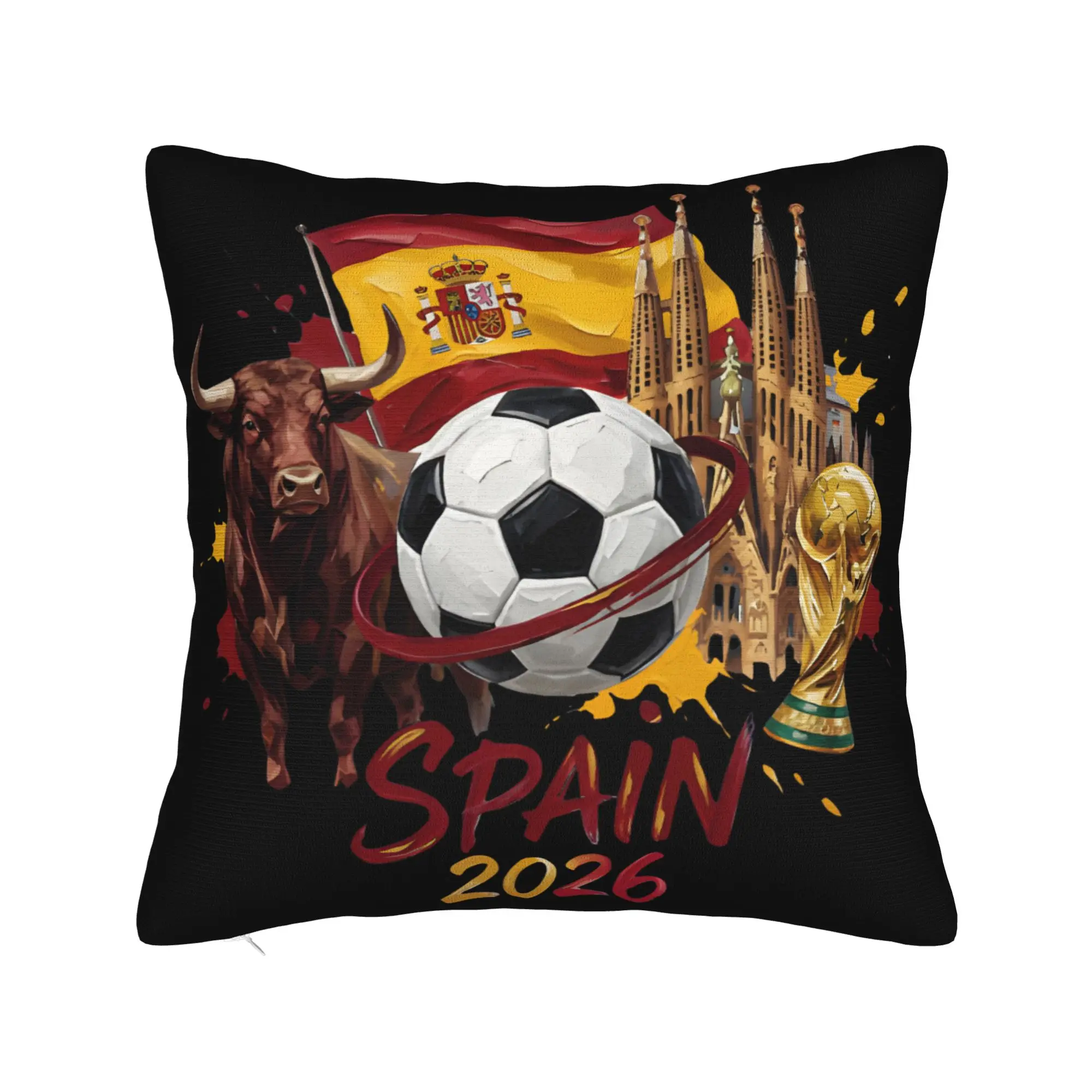 Spain Football 2026 Pillow Cover Accessories Printing Cushion Cover Decoration  Pillow Case Cover Home Multi-Size