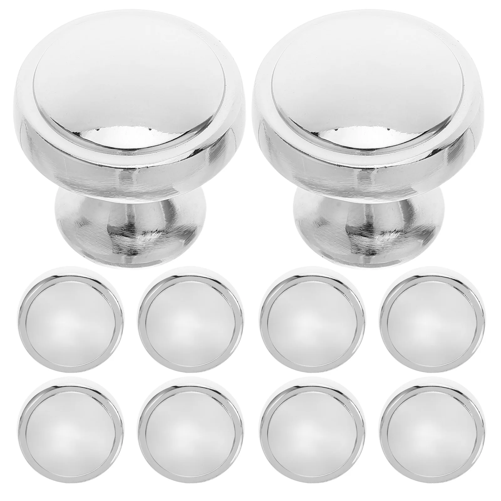 

10Pcs Round Cabinet Knobs Silver Aluminum Alloy Kitchen Handles Single Hole Pulls Cupboard Wardrobe Drawer Decorative Handles