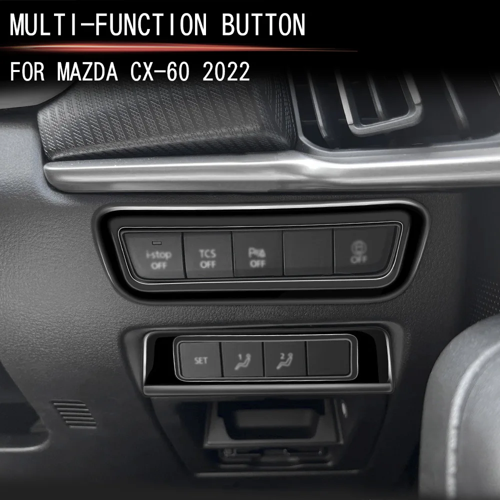 Lhd rhd für mazda cx60 cx 60 abs schwarz multifunktion tasten ac einstellen knopf abdeckung aufkleber abdeckung zubehör