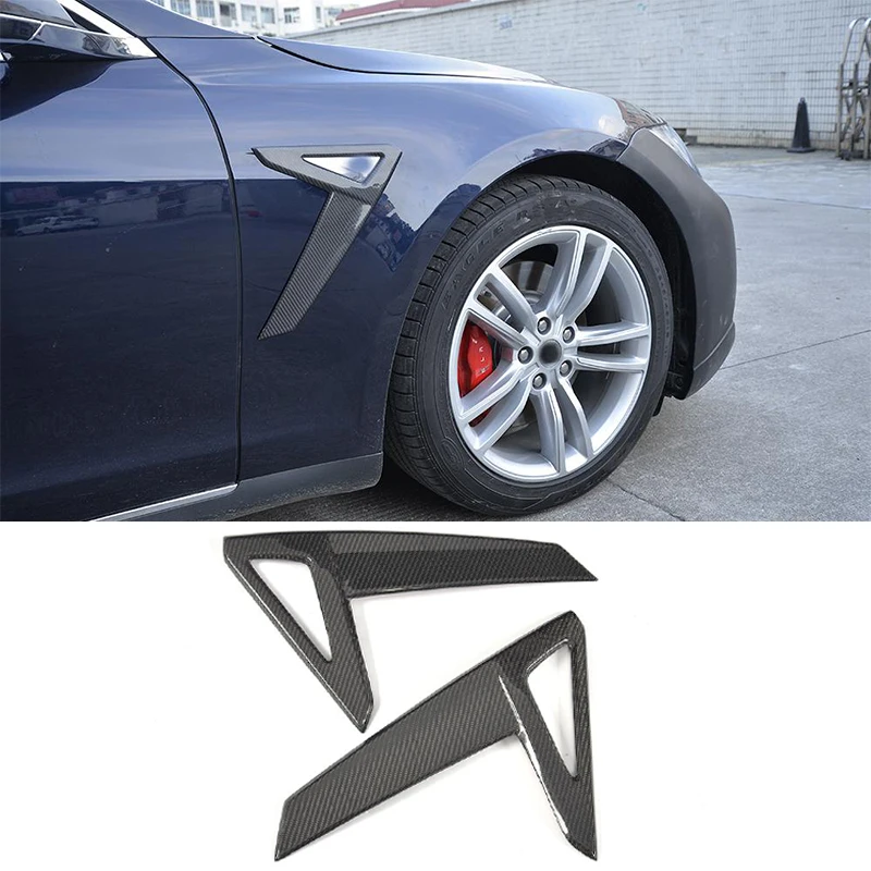 Carbon Fiber Front Side Vent Fender Trim For Tesla Model S Sedan 4 Door 14-17 60 D 70 D 85 D P85D 90D P90D P100D Non For X