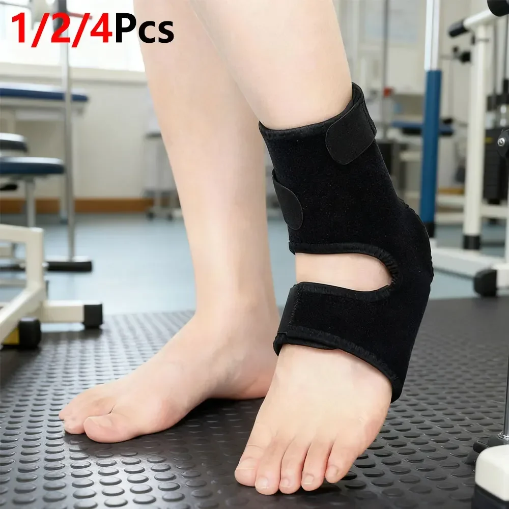 1/2/4Pcs Ankle Brace with Silicone Heel Pad, Adjustable Breathable Compression Ankle Support Sleeve for Sports Men Women
