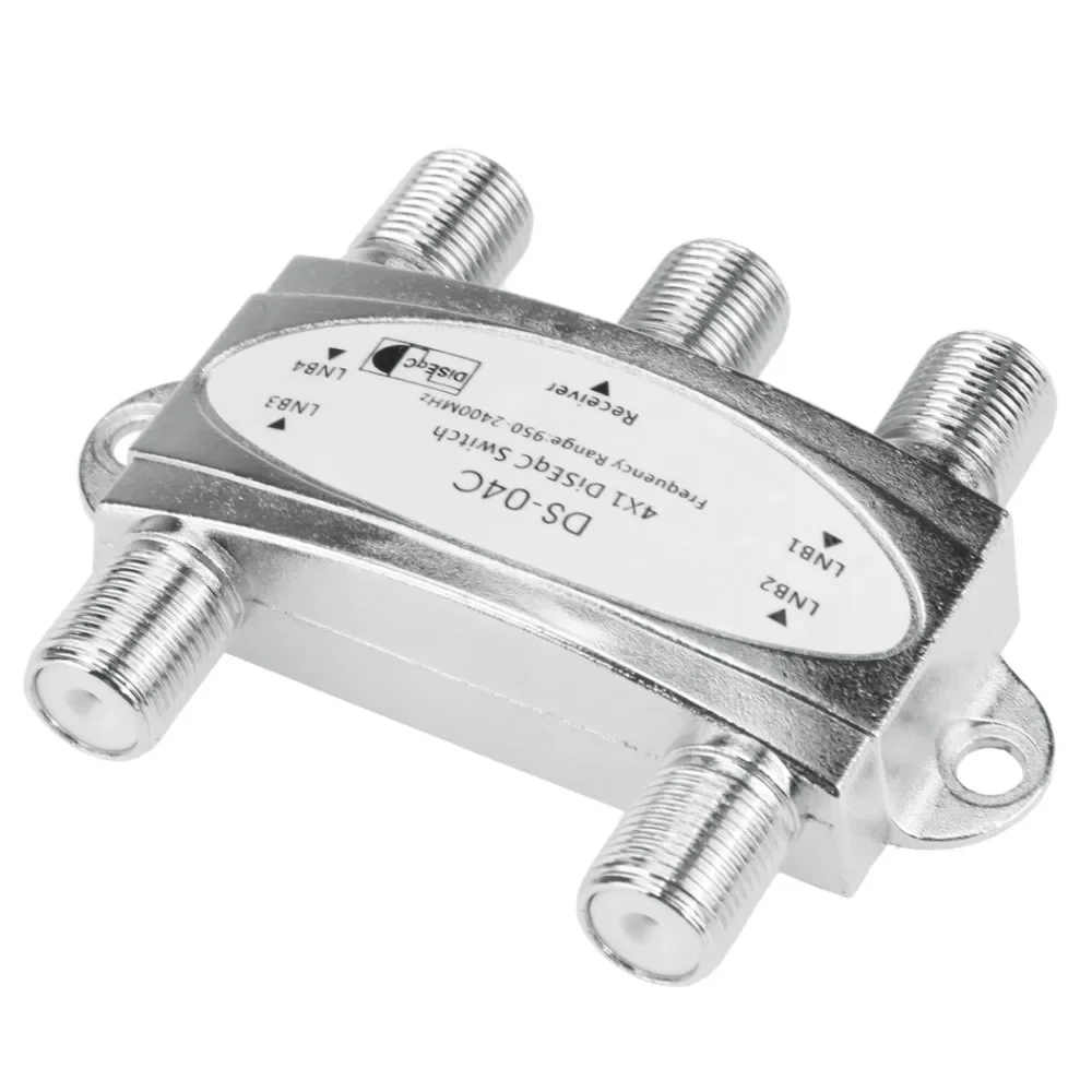 Interruptor DiSEqC de TV gratuito, interruptor DiSEqC 4x1, antena satélite, interruptor LNB plano para receptor de TV