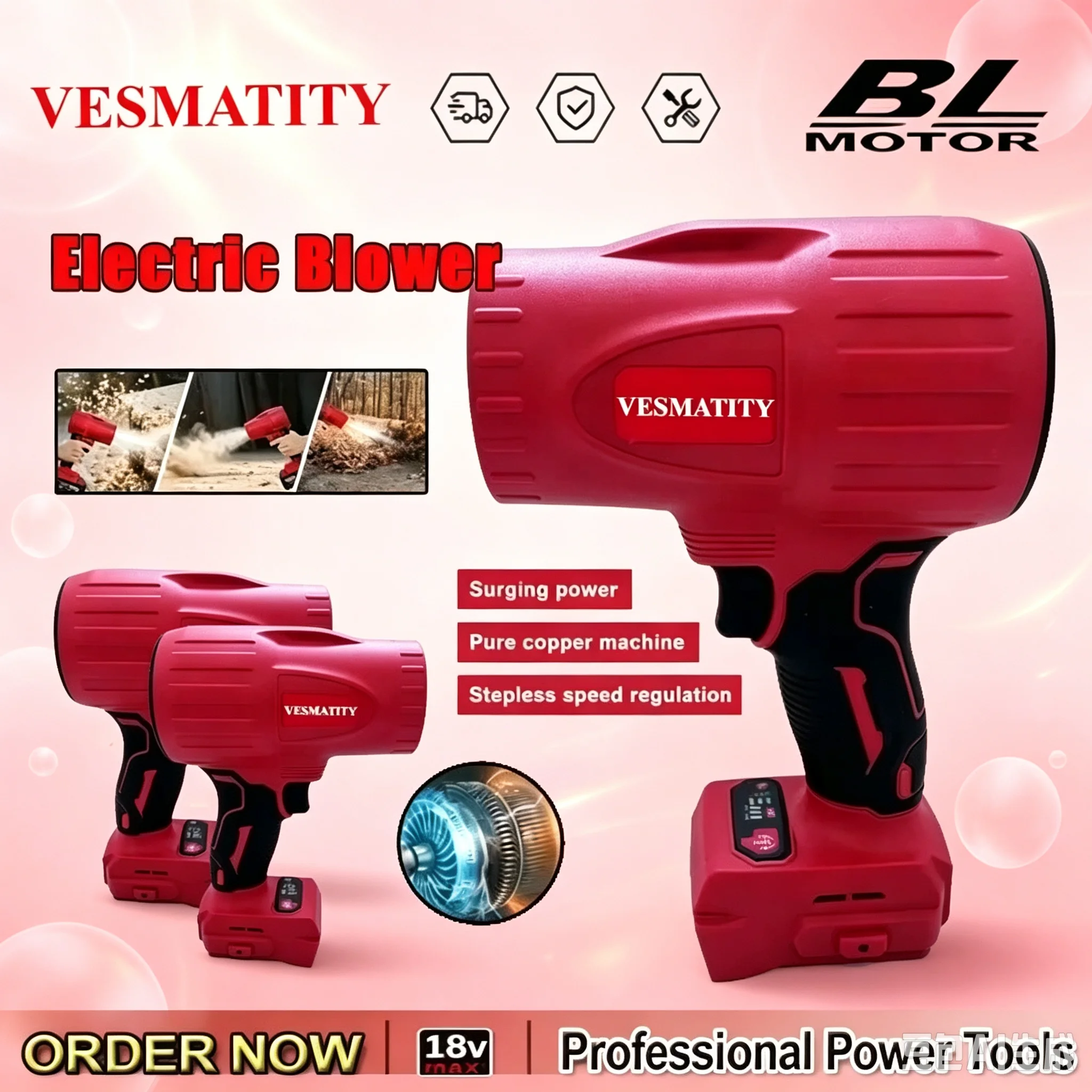 Dryer Car Blower - Pistola soffiatrice elettrica potente, turbo jet