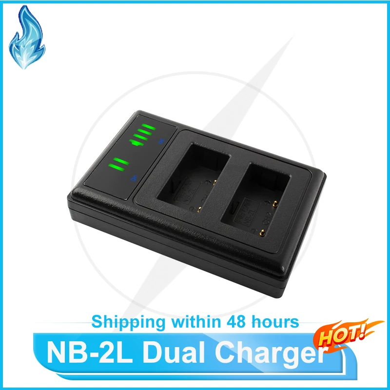 NB-2L NB2LH Battery Dual Charger for Canon Rebel XT XTi EOS 350D 400D Powershot G9 G7 S80 S70 S30 L10