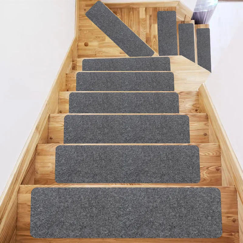 4Pcs Non-slip Self-adhesive Stair Mats Step Rug Cover Home Staircase Protection Cover Pad Carpets for Living Room