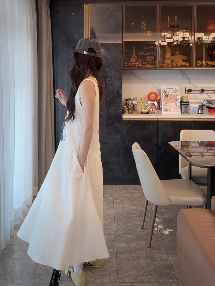 Robes sans manches pour femmes, Alternative d'été, Tulle appliqué, ceinture élastique ajourée, évasée, Fairycore, doux pique-nique, floraison OL