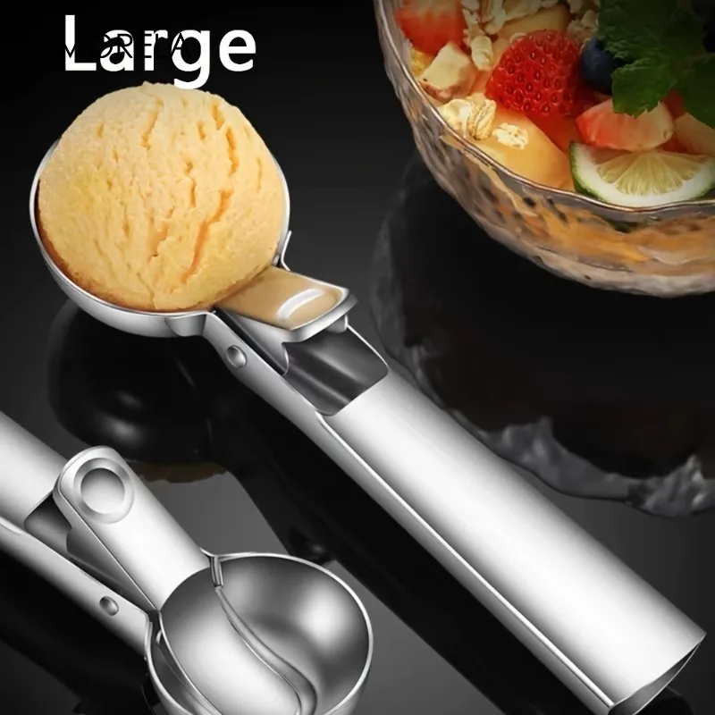Stainless Steel Ice Cream Scoop Ergonomic Handle Rustproof For Ice Cream Sorbet Frozen Dessert Home Kitchen Commercial Use Party